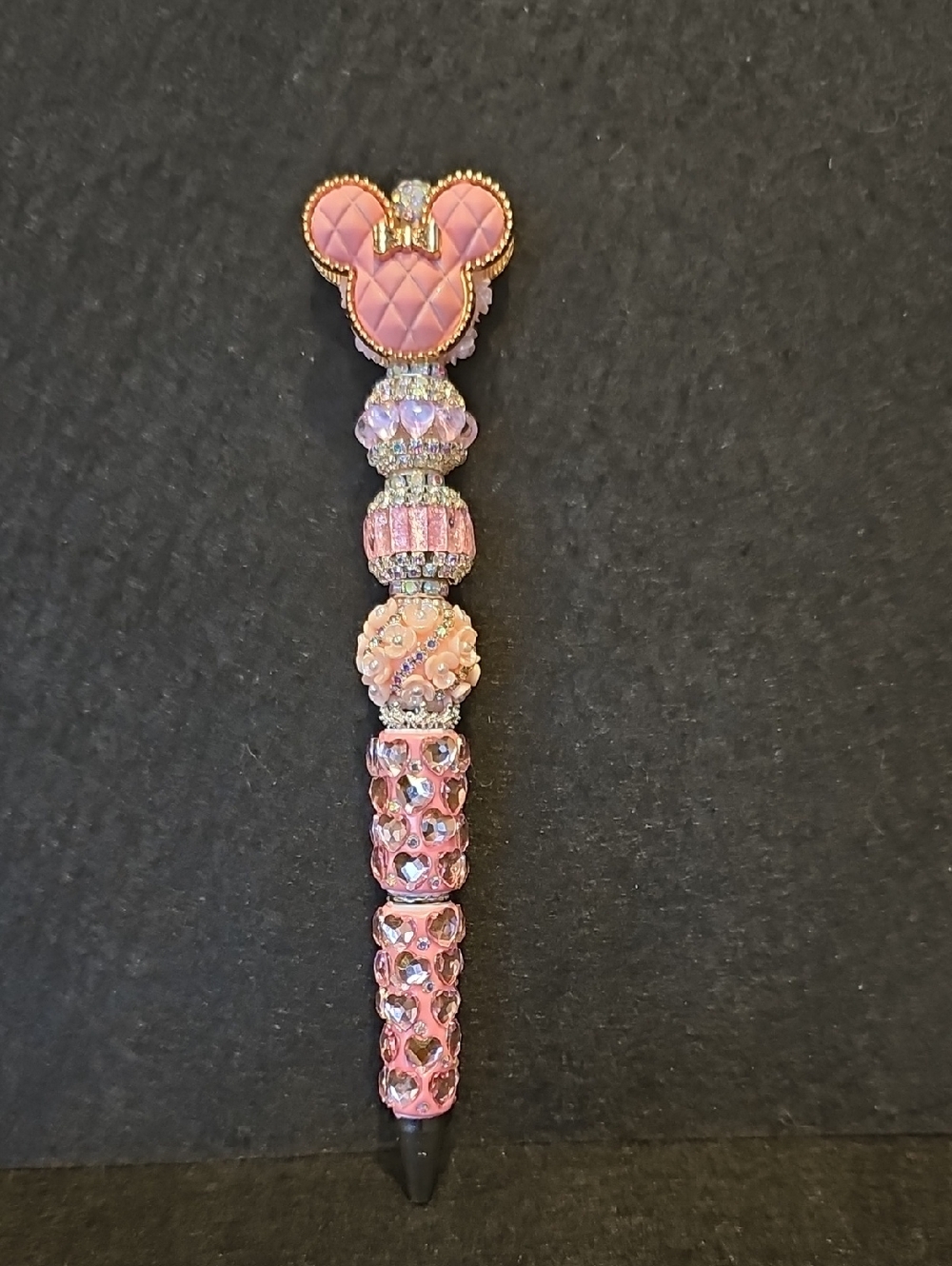 Pink Jeweled Mouse-Head Bling Pen